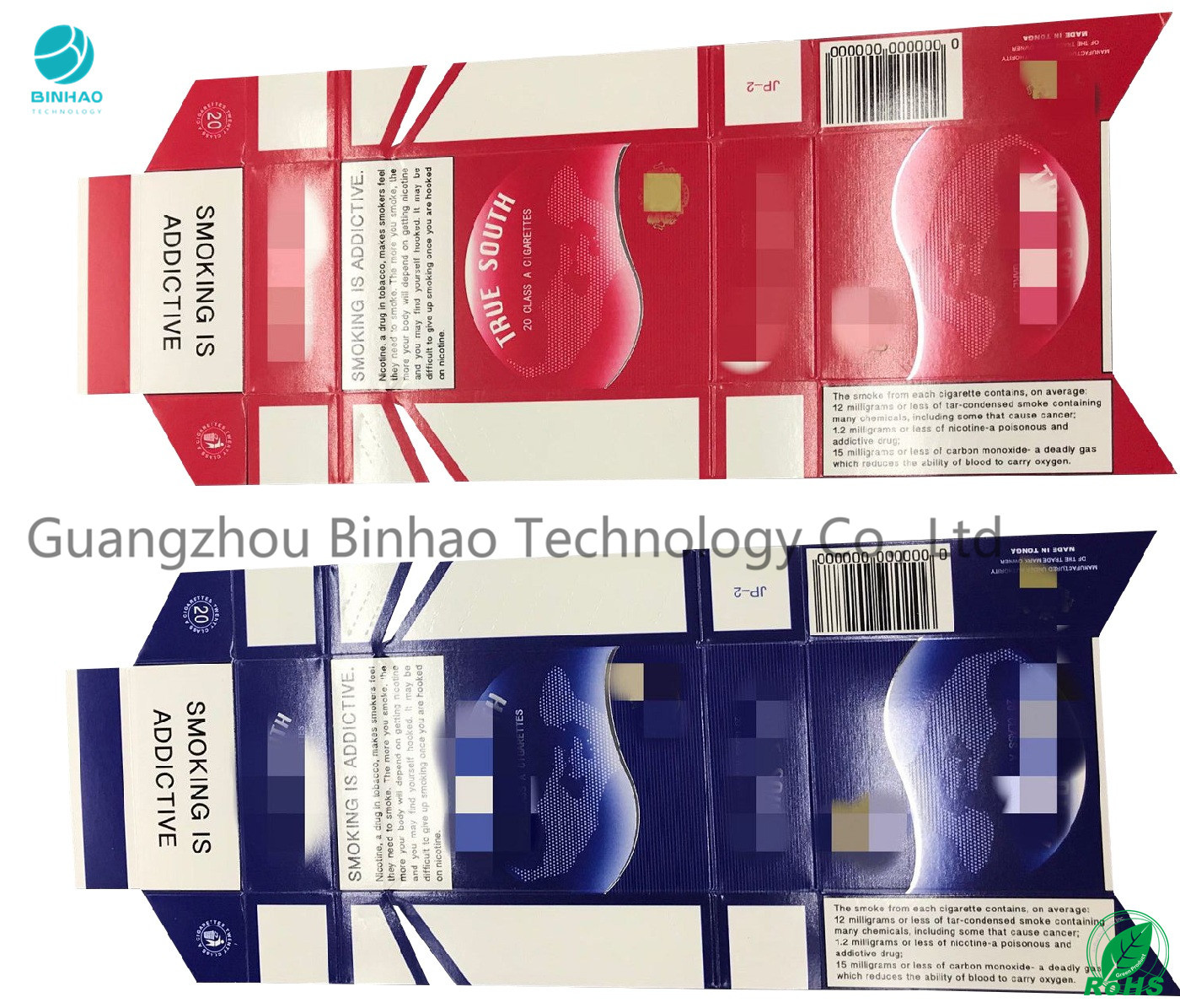 Papier olographe transféré de carton pour des caisses de carton de cigarette de Super Slim