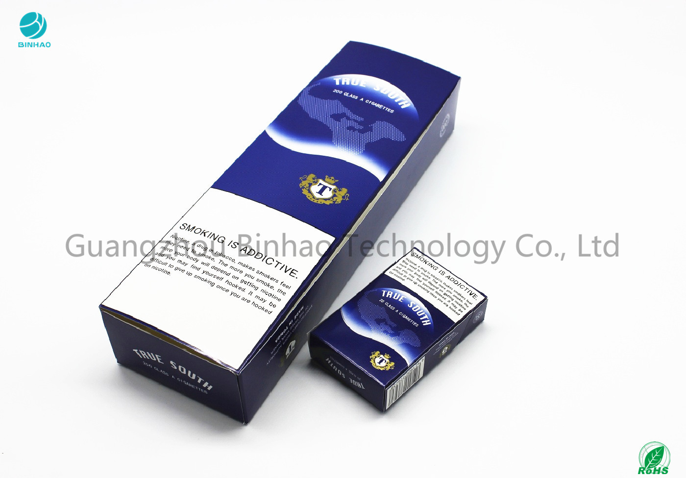 Le matériel bleu de fantaisie réutilisent des porte-cigarettes de carton/emballage simple de tabagisme