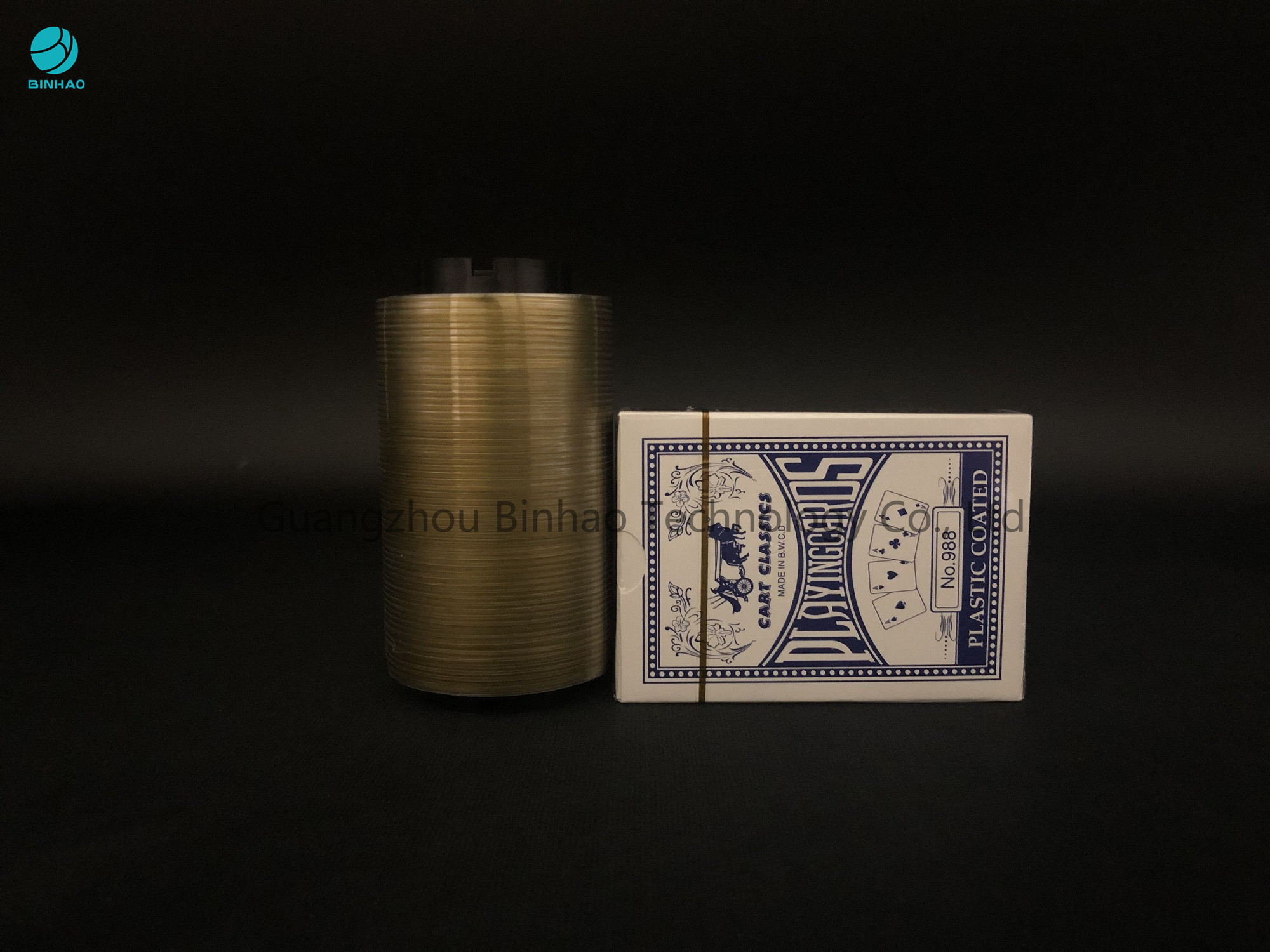 Bande de bande de larme d'or de matériaux de BOPP pour l'emballage de boîte à cartes de jeu de cigarette avec l'adhésif latéral simple
