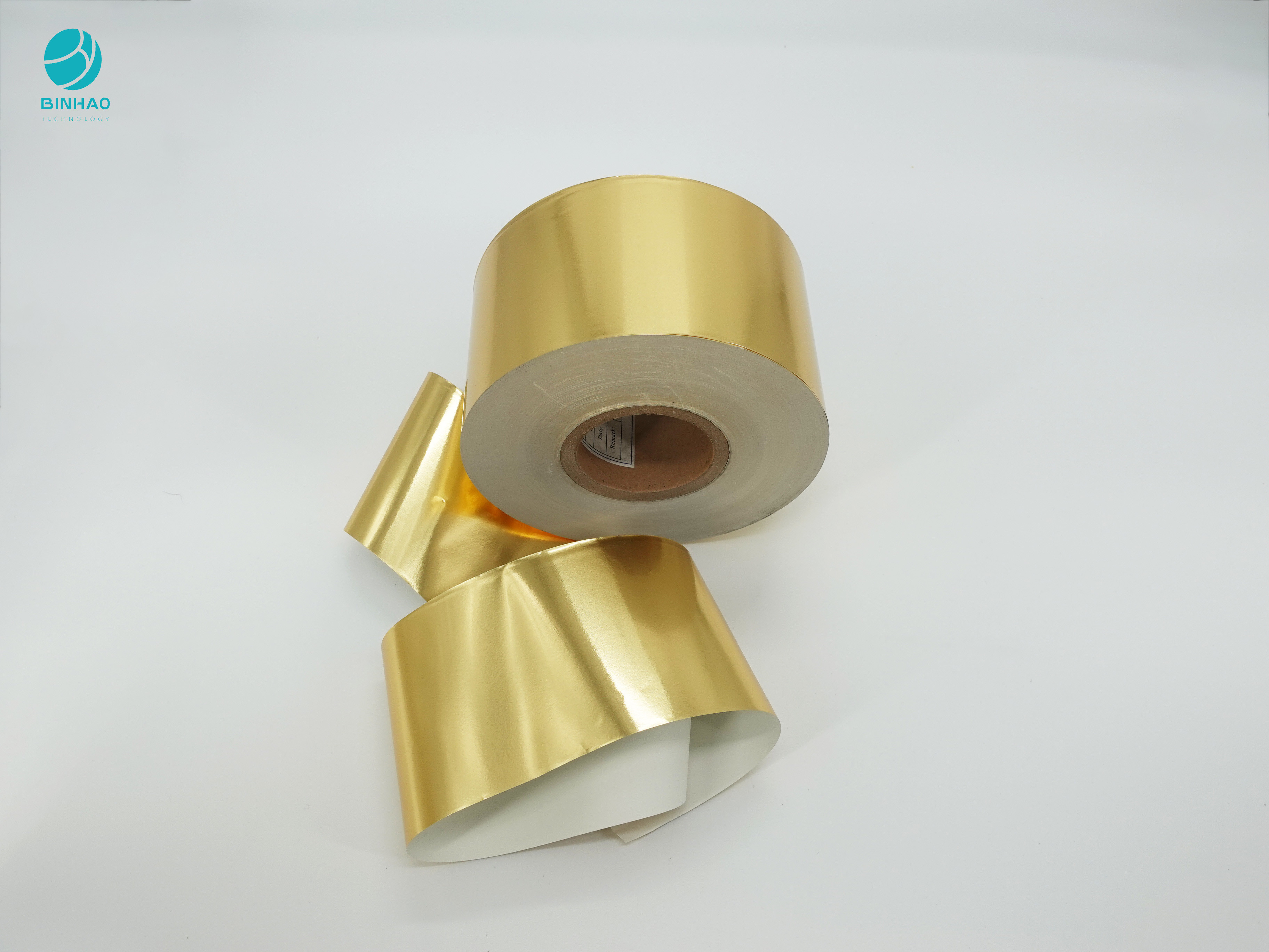 Papier d'aluminium en aluminium lumineux d'or enveloppant la cigarette