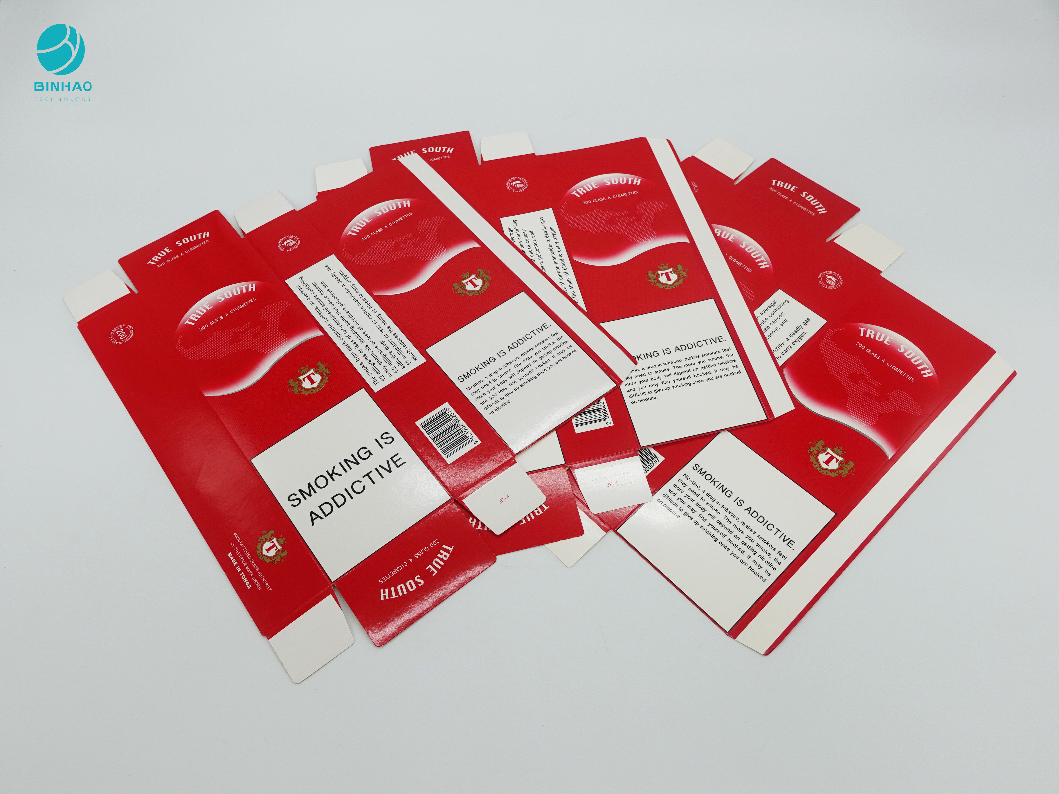 Carton blanc rouge de carton de boîte de porte-cigarettes de tabac avec le logo de estampillage chaud