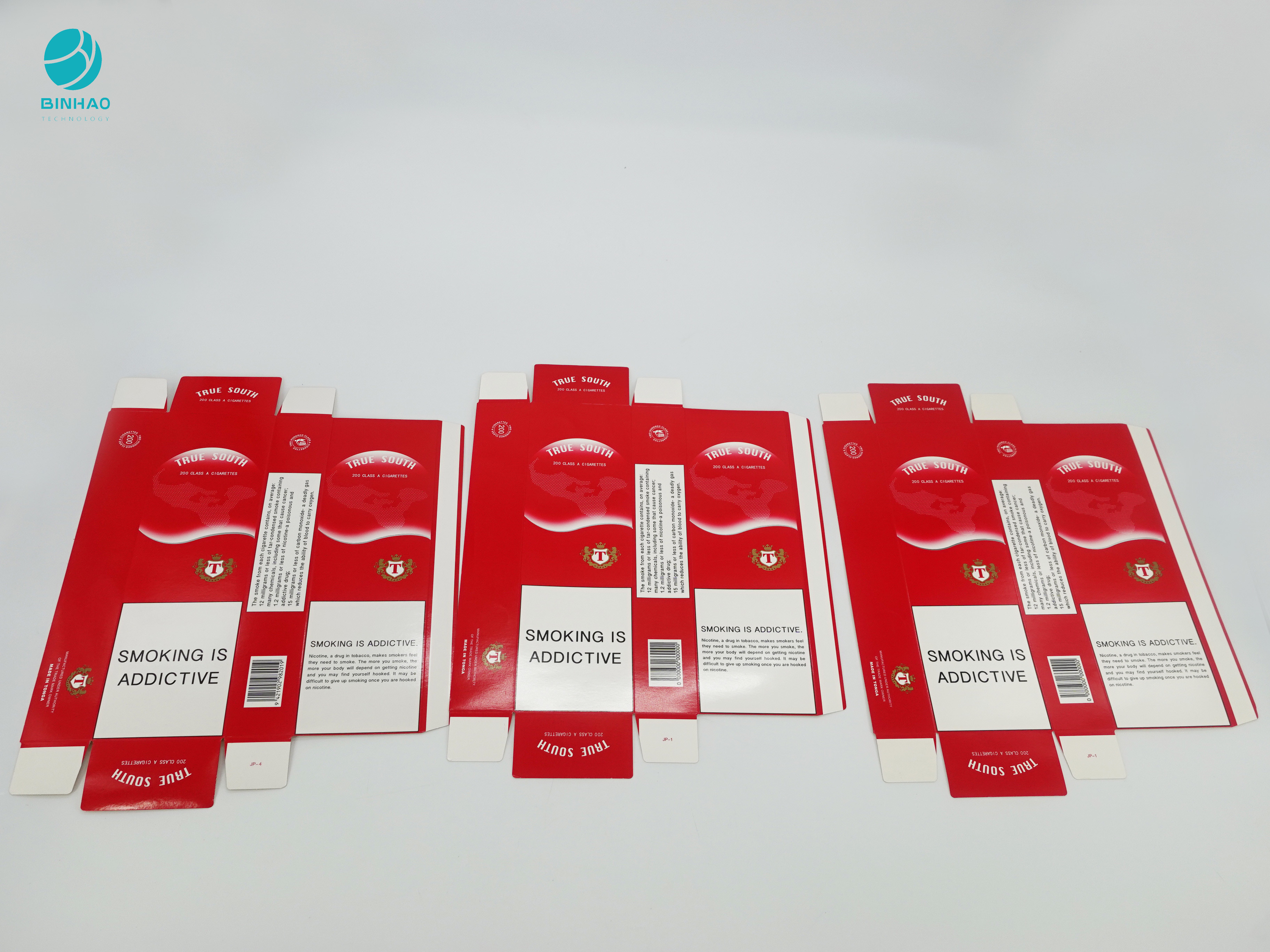 Le fond rouge conçoivent le carton en fonction du client pour la caisse d'emballage de tabagisme de porte-cigarettes