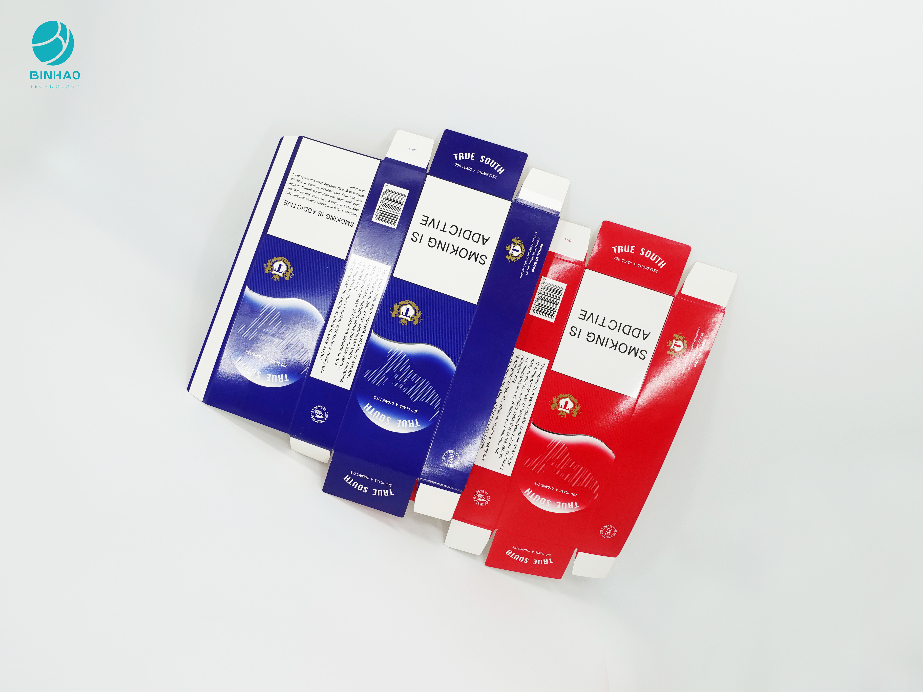 Caisse durable jetable rouge bleue de carton de conception de série pour le paquet de cigarette