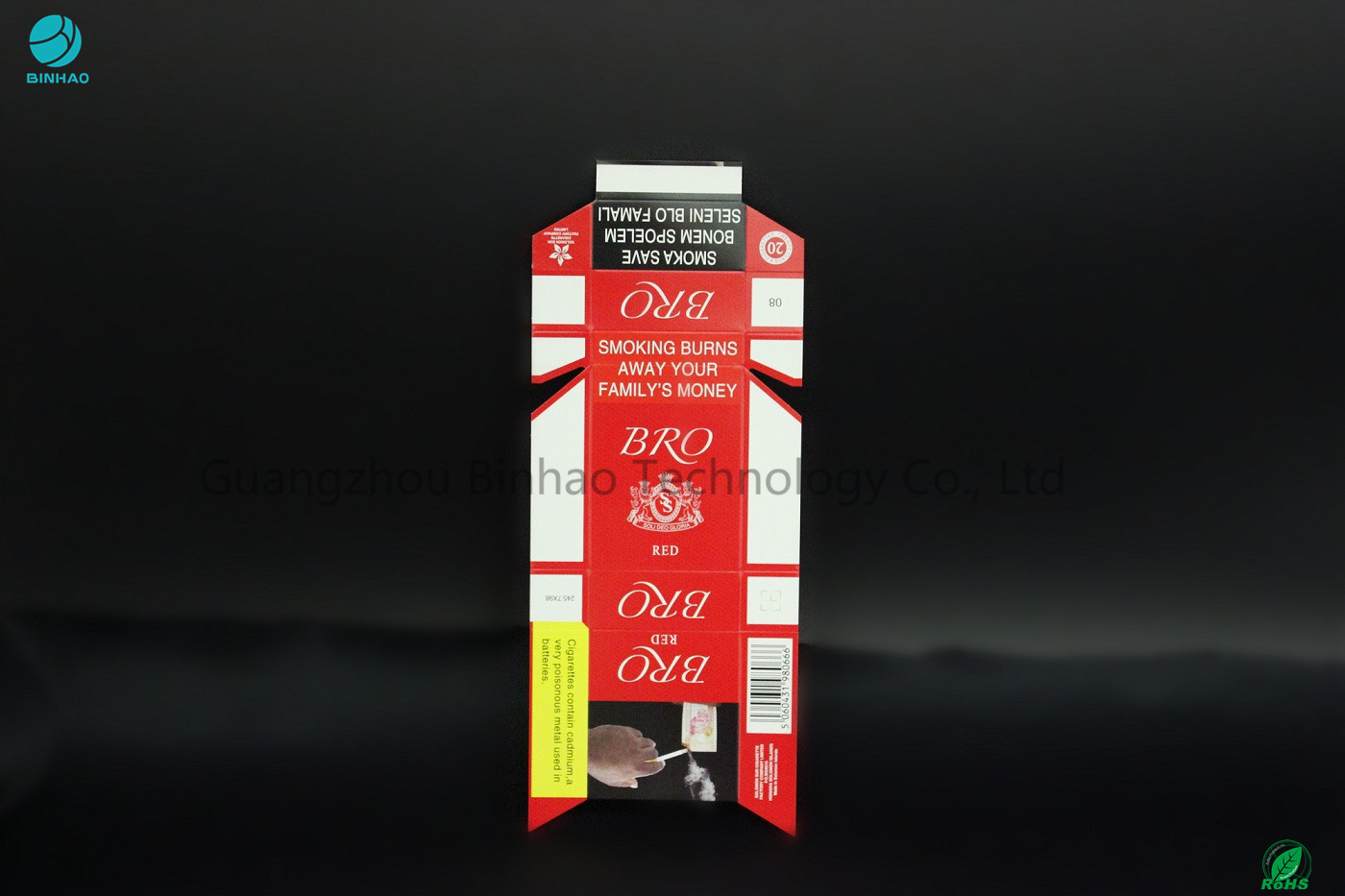 Autour de ou porte-cigarettes carré de papier d'imprimerie de bord, boîte standard d'emballage de tabac