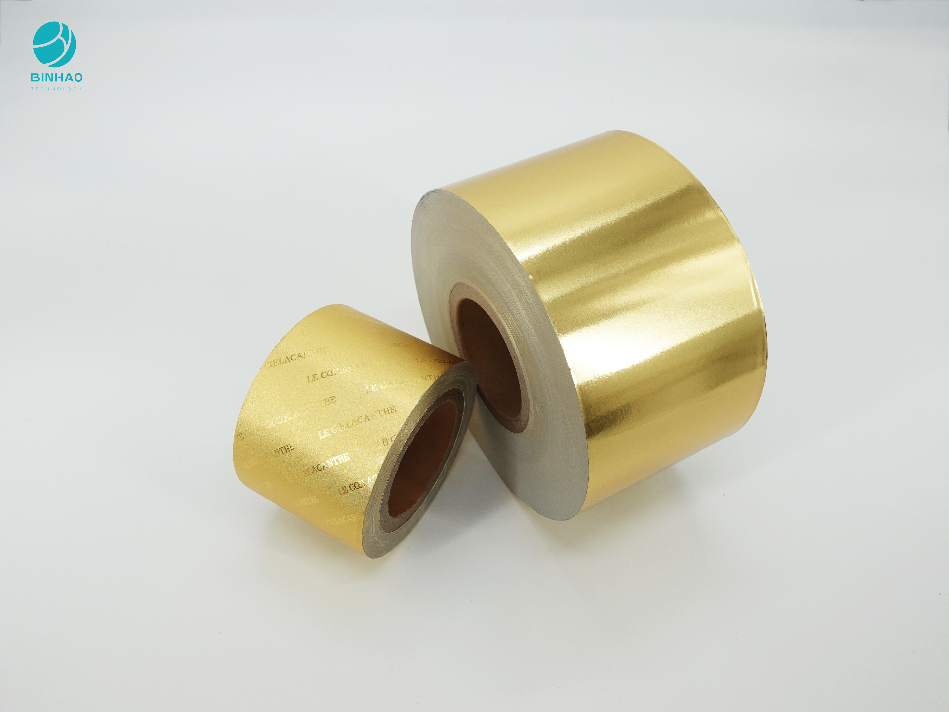 Papier d'aluminium personnalisé d'or d'aluminium de la conception 114mm pour l'emballage de cigarette