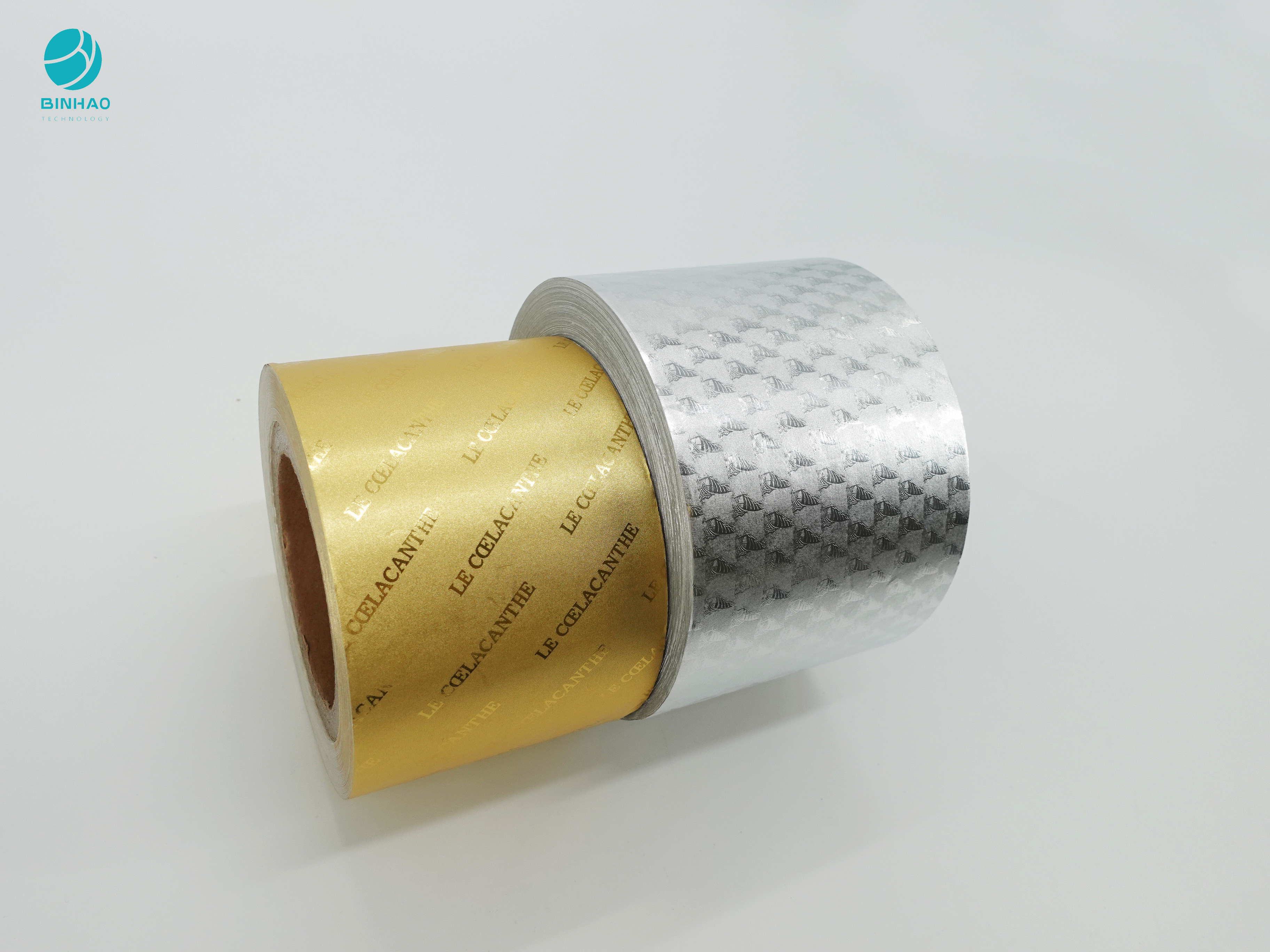 Papier de relief de papier aluminium d'argent d'or de modèle pour le paquet de cigarette